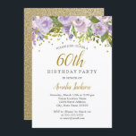 Convites Convidado de Aniversário do 60º Aniversário do Spa<br><div class="desc">Mais elegantes convites florais de aniversário na Loja Little Bayleigh!</div>