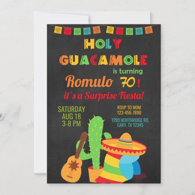 Convites Convidado de aniversário do Fiesta/man, em qualque (Frente)