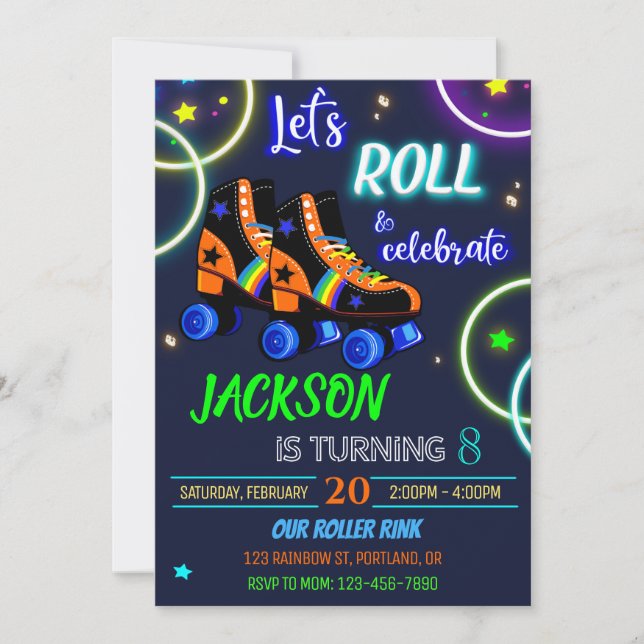 Convites Convidado de aniversário do Roller (Frente)