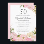 Convites Convidado de Aniversário para Aquarela Rosa Blush<br><div class="desc">Mais bonito Convites Florais de Aniversário na Loja Little Bayleigh!</div>