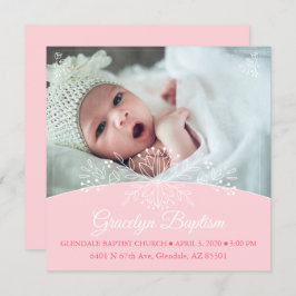 Convites Convidado de Batismo para Garota Floral