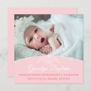 Convites Convidado de Batismo para Garota Floral