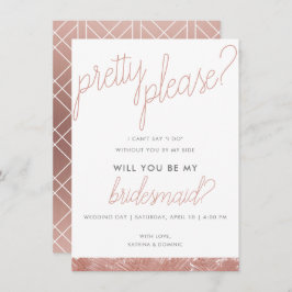 Convites Convidado de Bridesmaid do Escovo Dourado Moderno