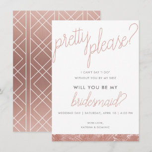 Convites Convidado de Bridesmaid do Escovo Dourado Moderno 