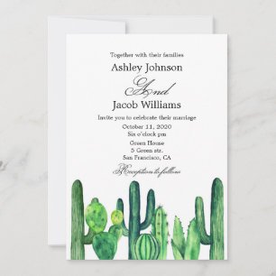 Convites Convidado de casamento Cactus. Convidado moderno b