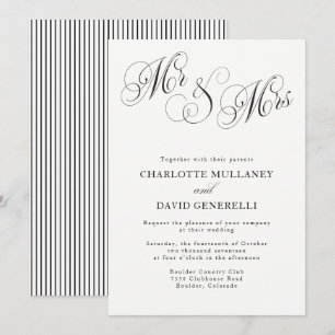 Convites Convidado de Casamento do Sr. e Sra. Elegant Scrip