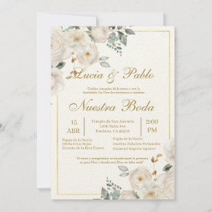 Convites Convidado de casamento floral em espanhol