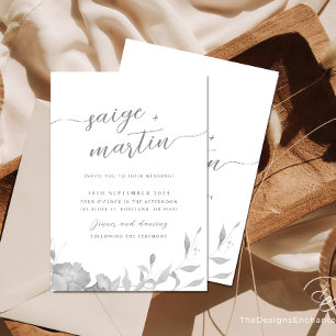 Convites Convidado de Casamento Minimalista Boho Floral Con