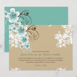 Convites Convidado de Casamento Tropical de Hibiscus Blue L
