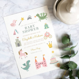 Convites Convidado de Chá de fraldas da Princesa Dragão