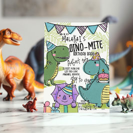 Convites Convidado de Dinossauro para Festa de aniversário 
