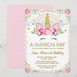 Convites Convidado de Festa Dourada Rosa de Aniversário Flo