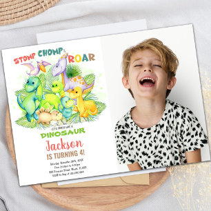 Convites Convidado de Festa Pré-Histórica para Crianças Per