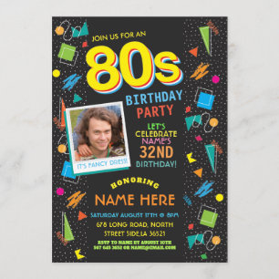 Convites Convidado de Fotografia para anos 80 dos anos 80
