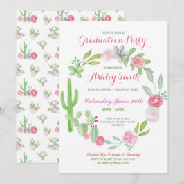 Convites Convidado de Graduação Fiesta Cactus Conite