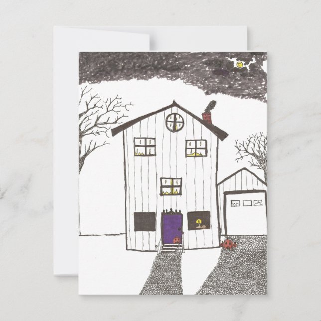 Convites Convidado de Halloween para casa de Spooky (Frente)