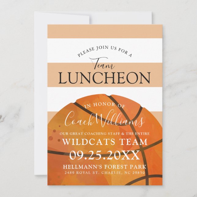 Convites Convidado de Luncheon de Luncheon para Equipe de B (Frente)