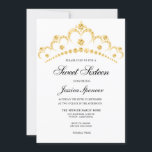 Convites Convidado do Dourado Diamond Tiara Sweet 16<br><div class="desc">Convidado do Partido Dourado Diamond Tiara Sweet 16 Ver coleção correspondente na Loja de Niche e Nest no Zazzle</div>
