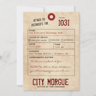 Convites Convidado do Festa de Halloween Adulto da Etiqueta