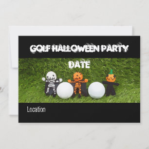 Convites Convidado do Festa de Halloween de Golf com monstr