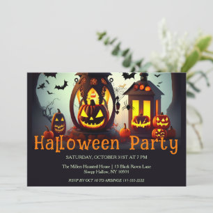 Convites Convidado do Festa de Halloween de Jack O Lanterns