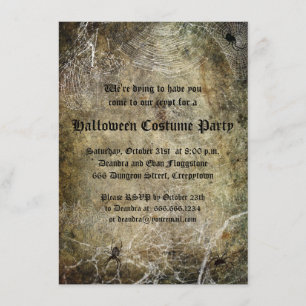 Convites Convidado do Festa de Halloween para Aranhas e Web