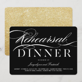 Convites Convidado do Grupo de Janto de Ensaio Dourado Glit