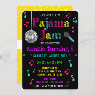 Convites Convidado do Partido Pajama Jam - PJ Dance Party -