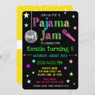 Convites Convidado do Partido Pajama Jam - PJ Dance Party -