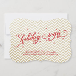 Convites Convidado Dourado de Feriado Soirée