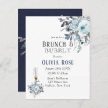 Convidado Dusty Marinho Blue Peony Brunch e Bubble