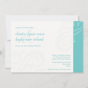 Convites Convidado Elegante Turquoise, Caroline Wedding