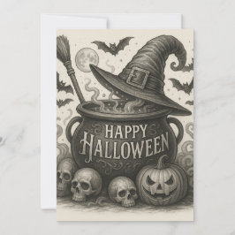 Convites Convidado Feliz Halloween Cauldron