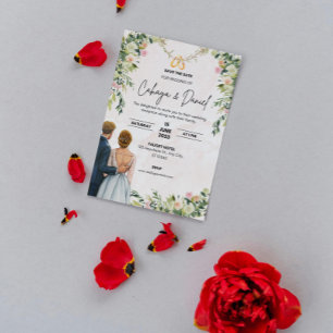 Convites Convidado Justo de Casamento Elegante