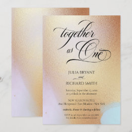 Convites Convidado Moderno Dourado para Caligrafia Elegante