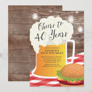 Convites Convidado para 40 anos de aniversário