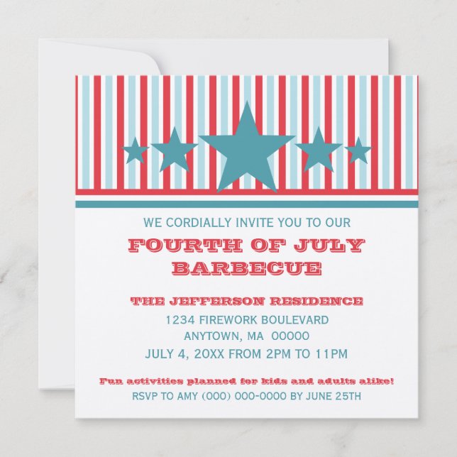 Convites Convidado para 4 de julho de 2010 (Frente)