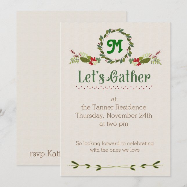 Convites Convidado para Ação de Graças de vamos (Frente/Verso)