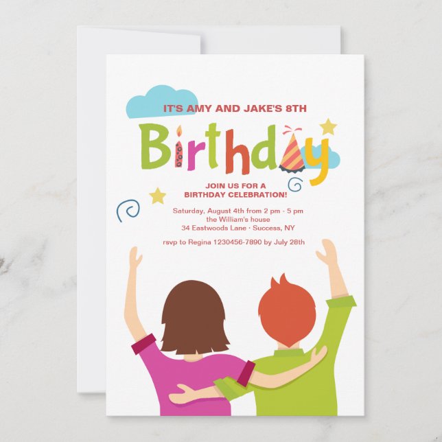 Convites Convidado para acenar gêmeos (Frente)