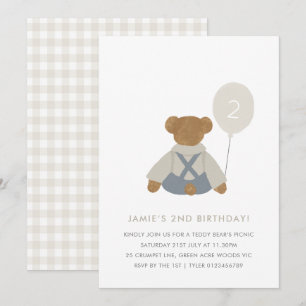 Convites Convidado para Bebê Picnic Bebê de Urso de Teddy