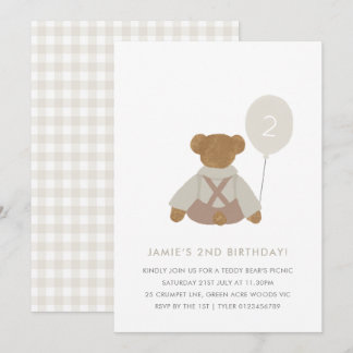 Convites Convidado para Bebê Picnic Bebê de Urso de Teddy