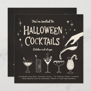 Convites Convidado para Bebidas de Halloween e Cocktails Re