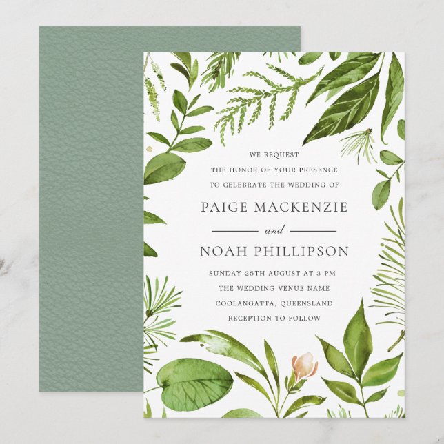 Convites Convidado para Casamento da primavera de Verão Mod (Frente/Verso)