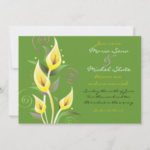 Convites Convidado para Casamento de Calla Lily Verde