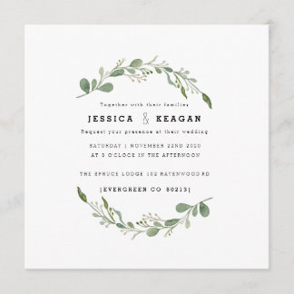 Convites Convidado para Casamento de Jardim Verde Profundo