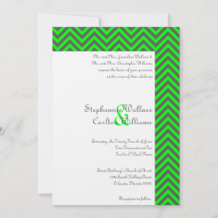 Convites Convidado para Casamento Moderno de Neon Verde/Cin