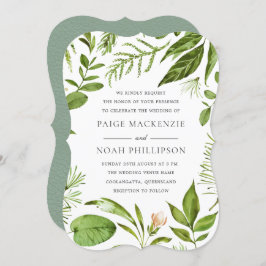 Convites Convidado para Casamento Verde de Todas as Camadas