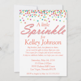 Convites Convidado para Chá Coral Baby Sprinkle