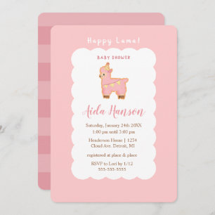 Convites Convidado para Chá de fraldas de Lama Bliss