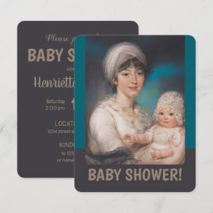 Convites Convidado para Chá de fraldas de menina e mãe CC09